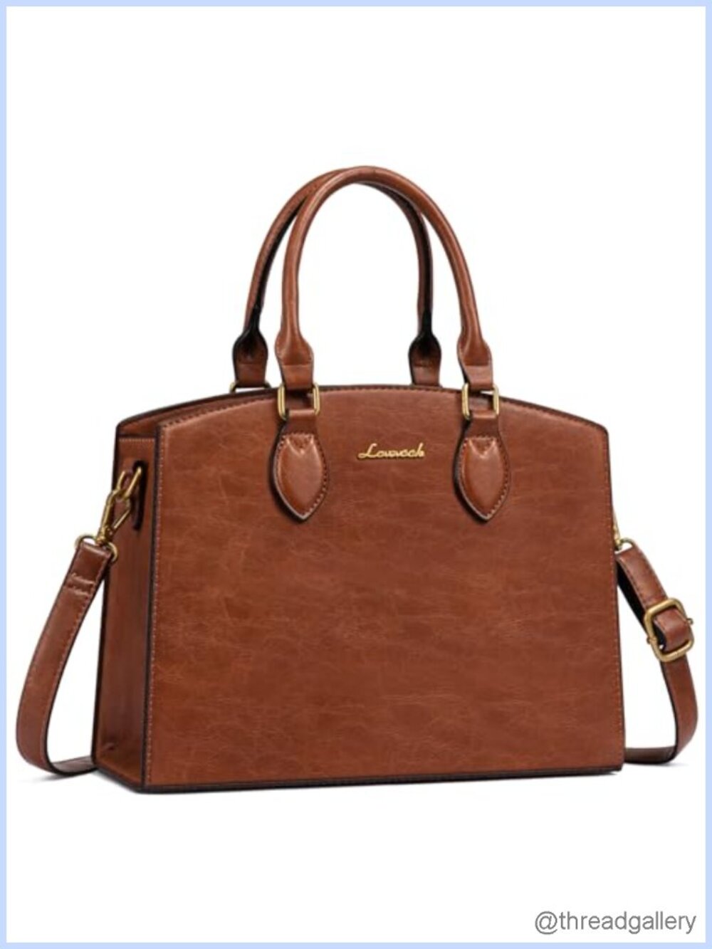 LOVEVOOK PU Leather Satchel Handbag Medium Vintage Tote Shoulder Bag